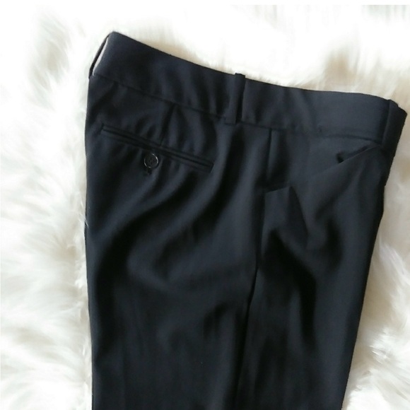 THEORY Black Wool Blend Trousers Size 2 Straight-Leg Dress Pants Office - Picture 1 of 4